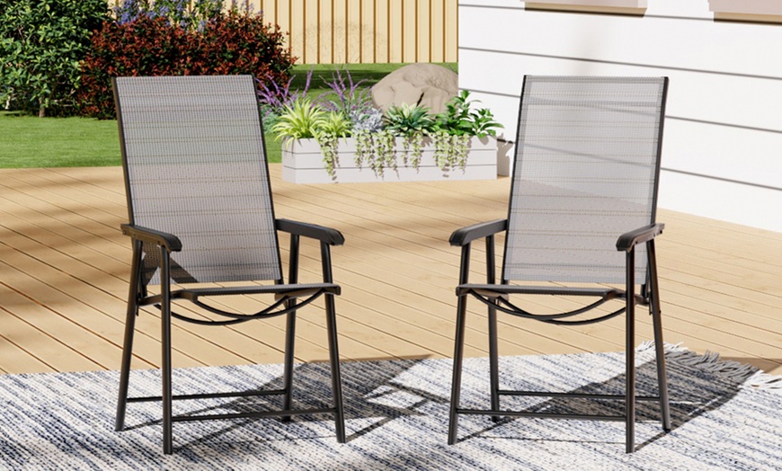 Image 12: Tempered Glass Table with Two Chairs