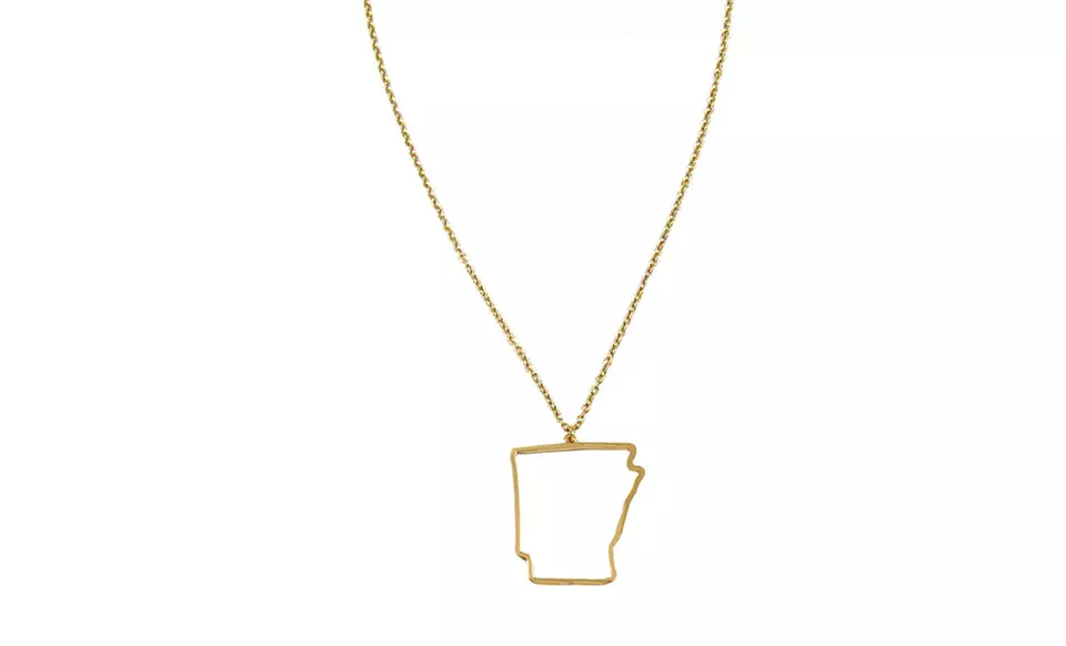 Gold-Plated State Outline Necklaces. Multiple States Available. Free Returns. - Primary Image