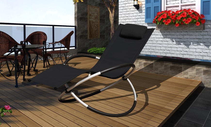 Image 3: Zero Gravity Rocking Lounger Chair