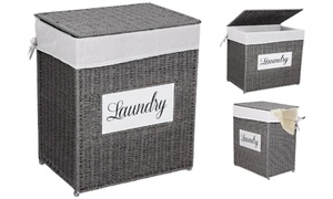  Grey Laundry Basket with Lid 