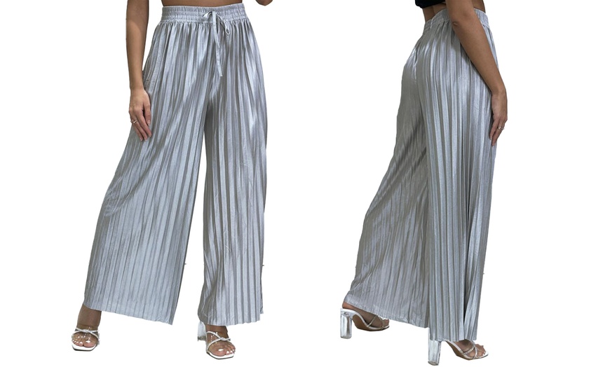 Image 5: Women's Wide Leg Palazzo Trousers