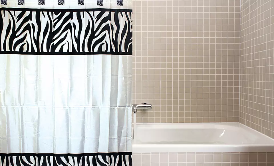 $10.99 for a Fabric Shower Curtain with Shower Hooks ($39.99 List Price). Multiple Styles Available. Free Returns. - Second Medium
