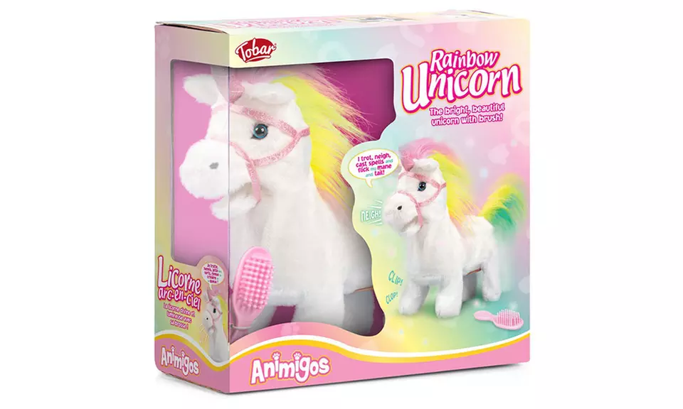 Peluche animée licorne magique arc-en-ciel - Second Medium