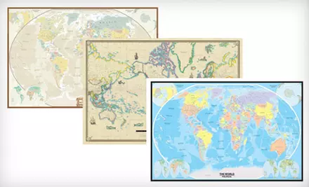 $19 for a 24"x36" Swiftmaps Giclée Canvas Wall Map ($69.95 List Price). Three Options Available. - Primary Image