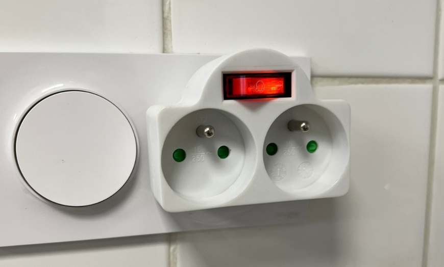 Image 1: Two or Four Biplite Two-Socket Adapters with Integrated Switch