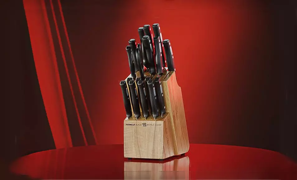 World Class 18-Piece Knife Set with Wood Block.  - Primary Image