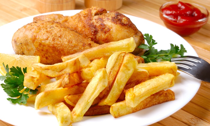 Grillhähnchen mit Pommes für 2 - 700 Grad Burger &amp; Chicken | Groupon