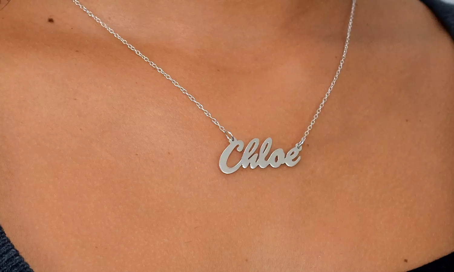 Custom Name Necklace in Sterling Silver or Gold Over Silver from Monogramhub.com (Up to 74% Off).  - Primary Image