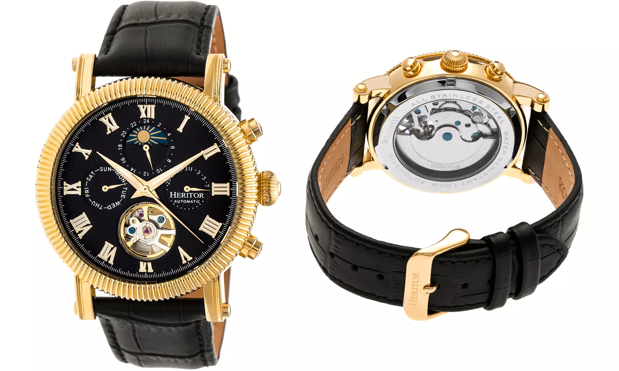 Heritor Automatic Leather Watch