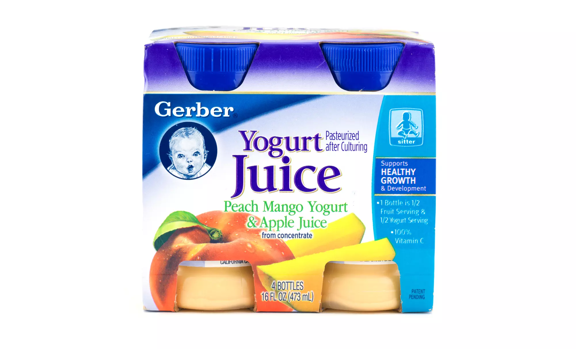 Gerber Yogurt Juice in Peach Mango Yogurt & Apple Juice; 24-Pack of 4oz. Bottles + 5% Back in Groupon Bucks - Primary Image