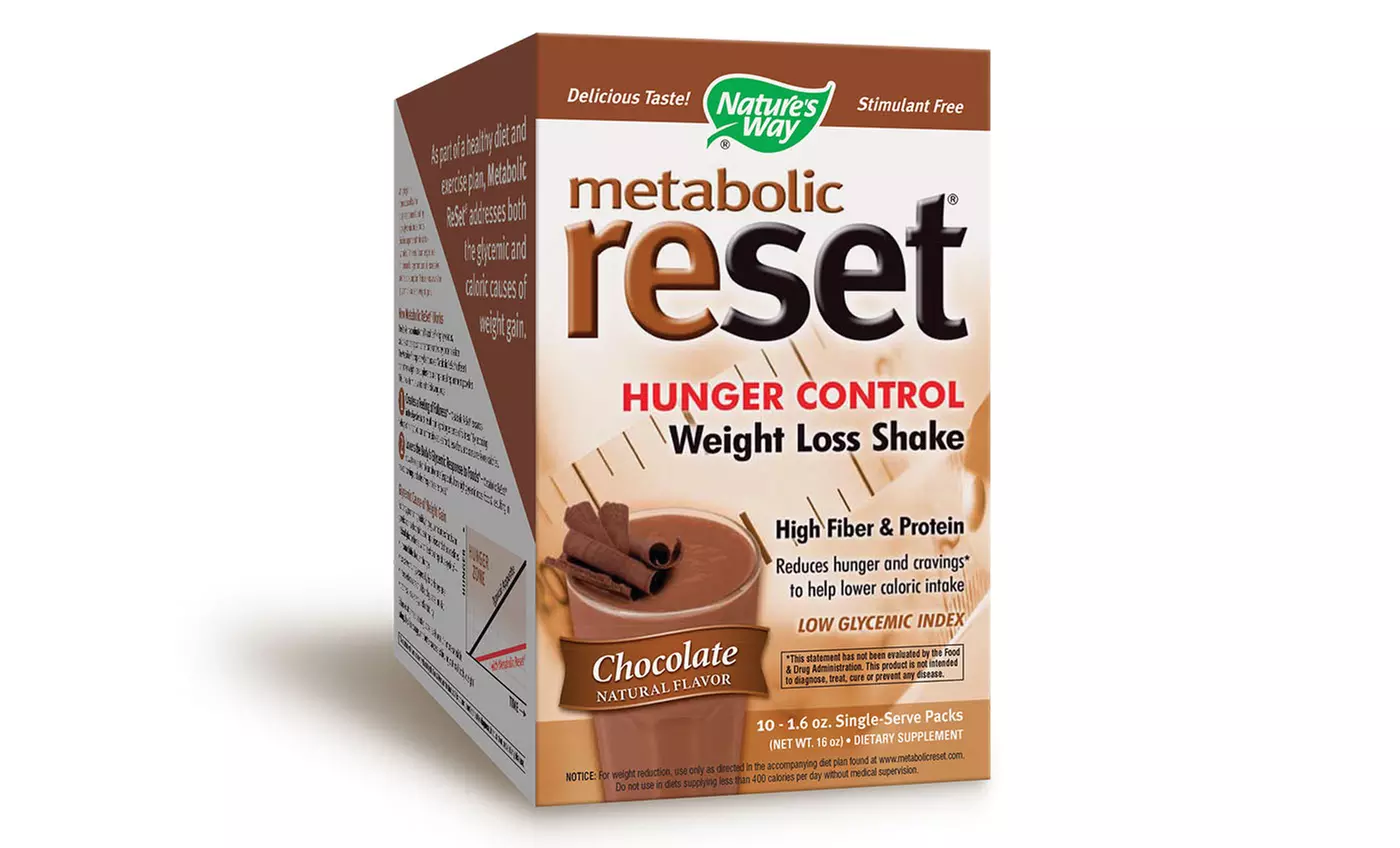Metabolic Reset Hunger Control Weight Loss Shake in Chocolate or Vanilla; 10 Single-Serve Packets - Second Medium