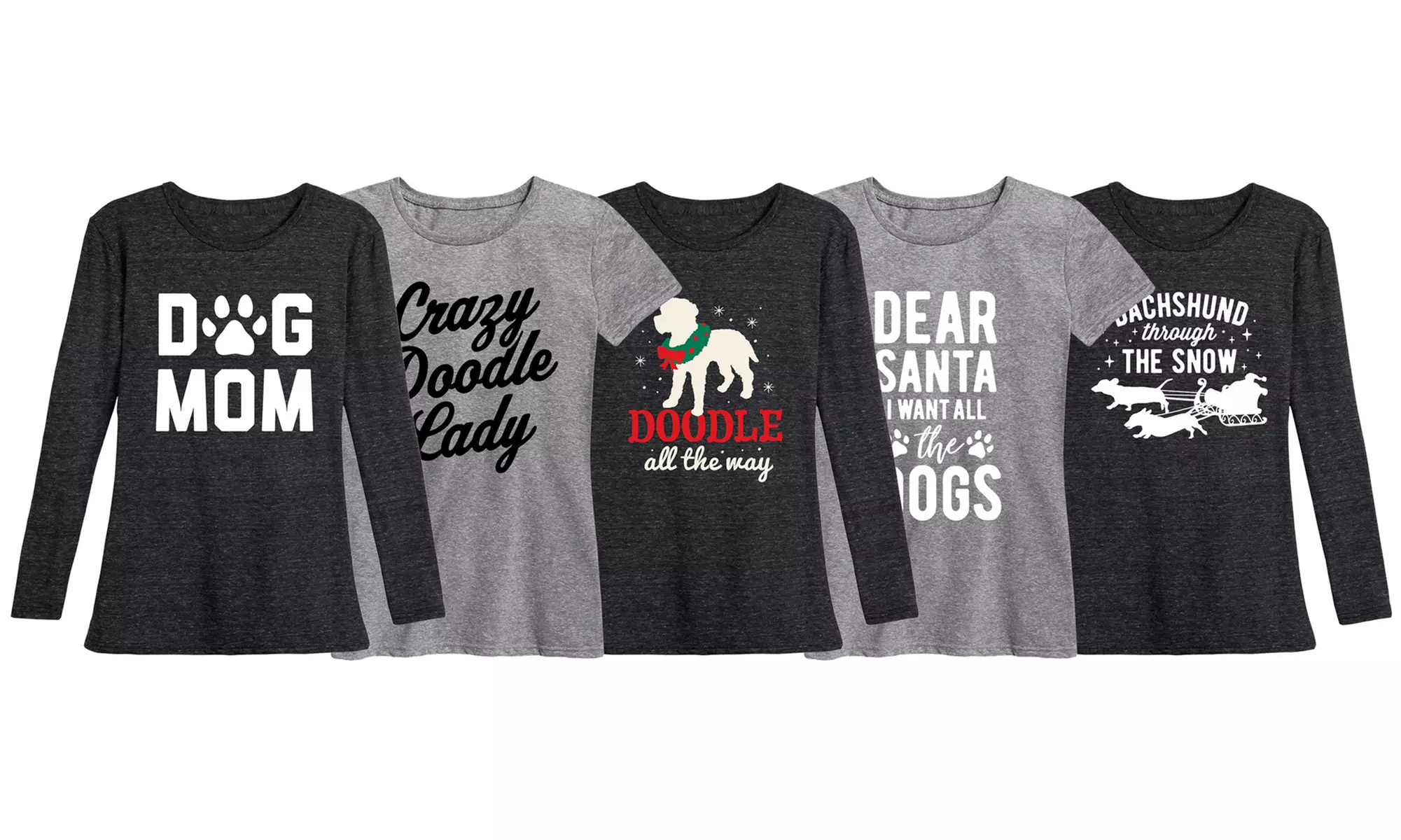 Women's Humorous Holiday Dog T-Shirt. Plus Sizes Available. - Primary Image