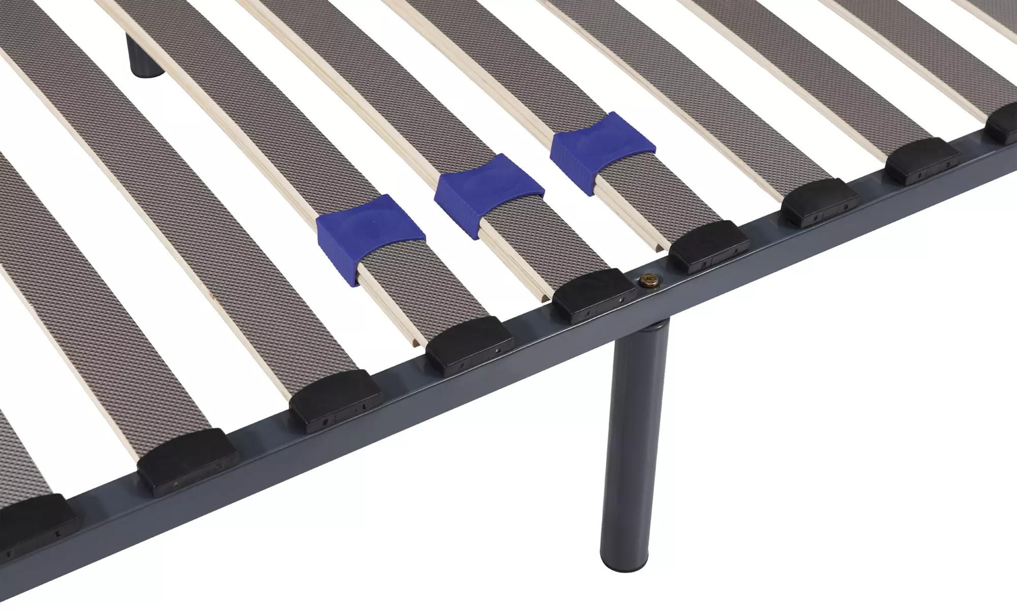 Somier metálico con lamas ajustables y patas, Sampur