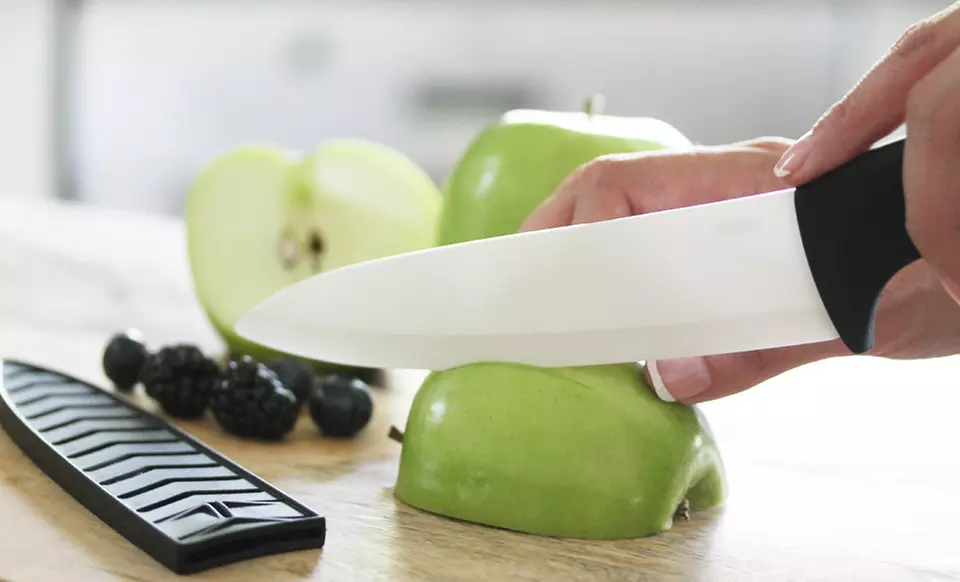 $29.99 for an 8-Piece Ceramic Cutlery Set with Peeler and Cutting Board ($165 List Price). - Second Medium