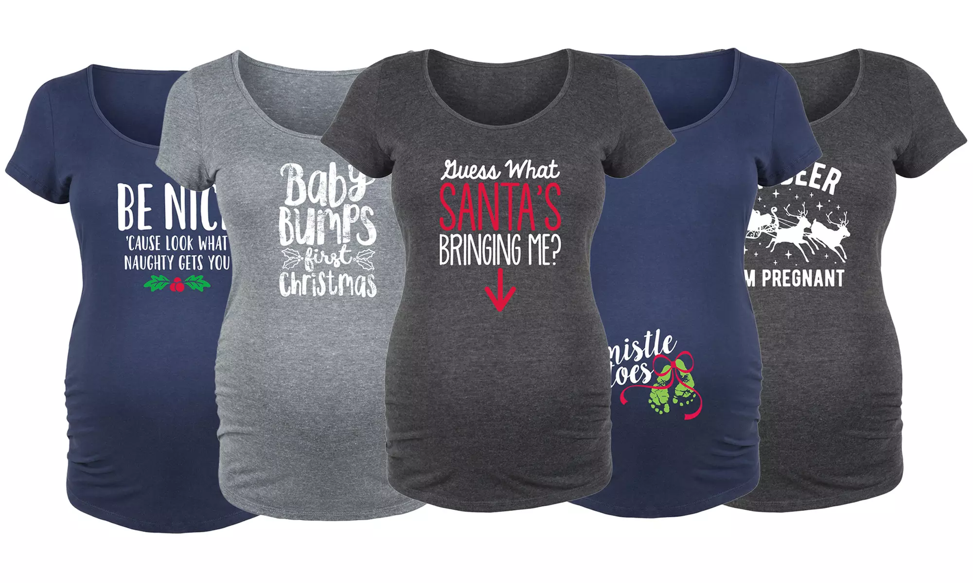 Women's Holiday Maternity T-Shirts. Multiple Options and Sizes Available - Primary Image