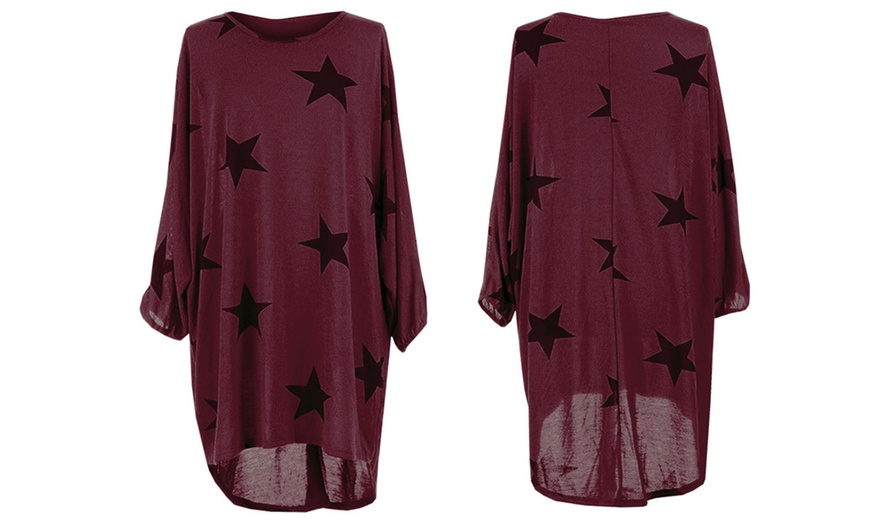 Image 15: Oversized Star Print Hi-Lo Top