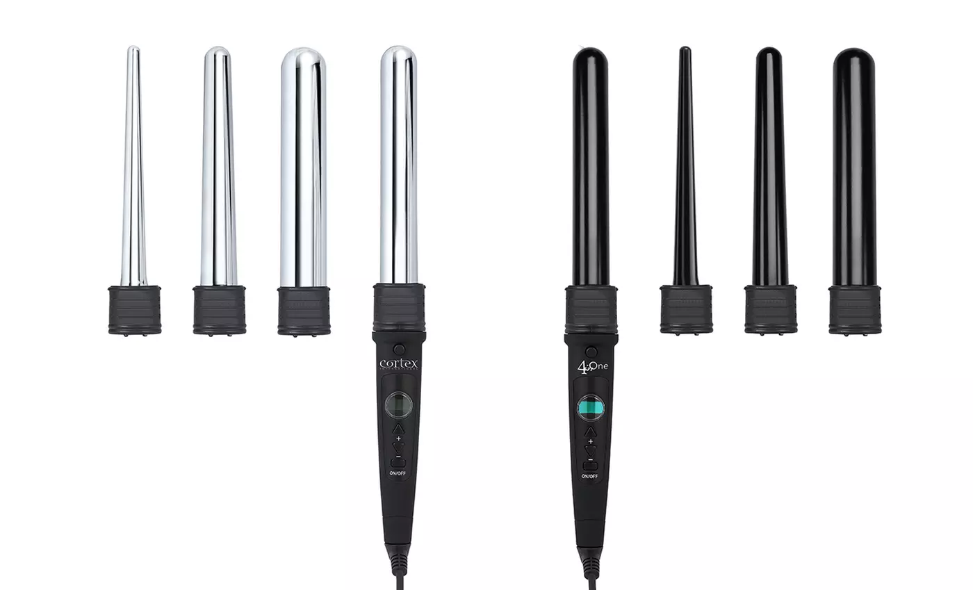 Cortex 4-in-1 Digital Ceramic or Titanium Curling Iron Set - Primary Image