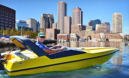 90-Minute Mini-Speedboat Tour with Photo for One or Four from Boston Harbor Mini Speed Boats, Inc. (Up to 55% Off) - Primary Image