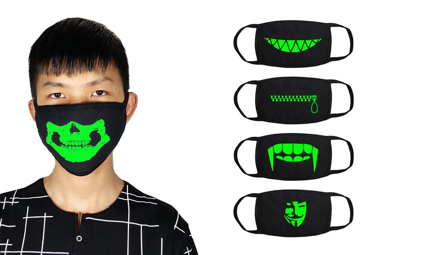 Image 1: Glow in the Dark Kids Face Mask