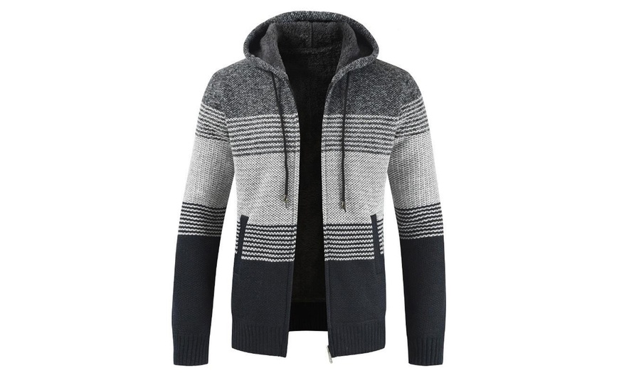 Image 5: Men's Hooded Sweater Cardigan