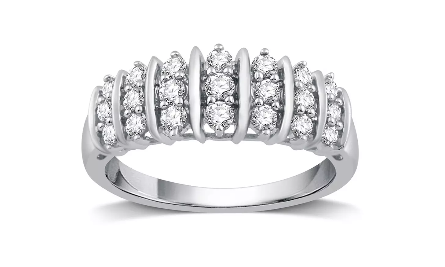 1/2 CTTW Genuine Diamond Fashion Band in Sterling Silver By DeCarat - Primary Image