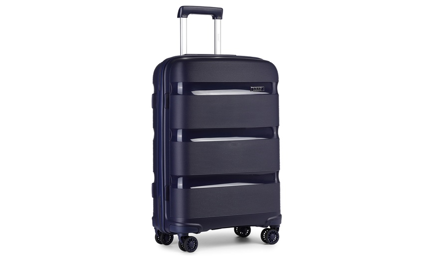 Image 9: One or Four pcs Navy PP Hard Shell Suitcase