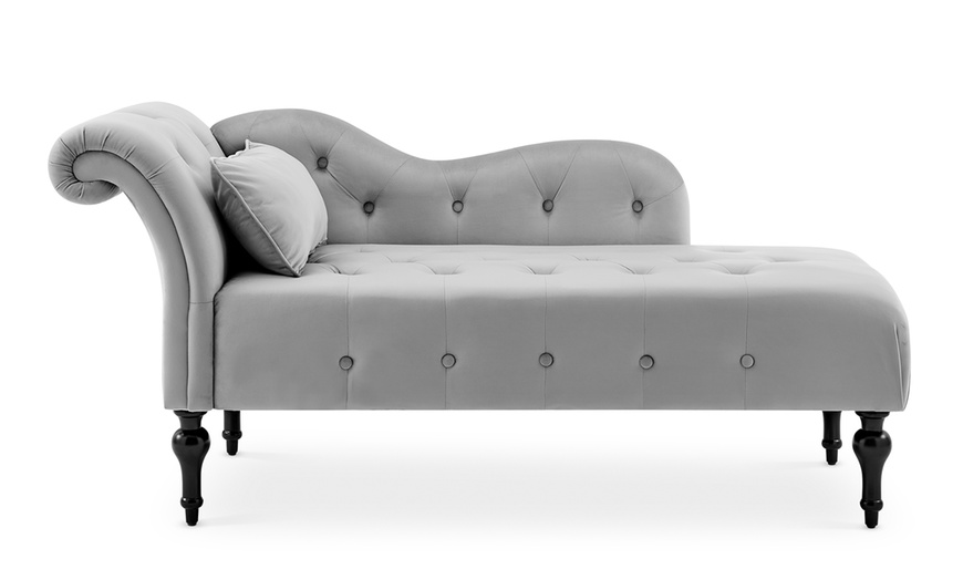 Image 20: Velvet Chaise Lounge Sofa 