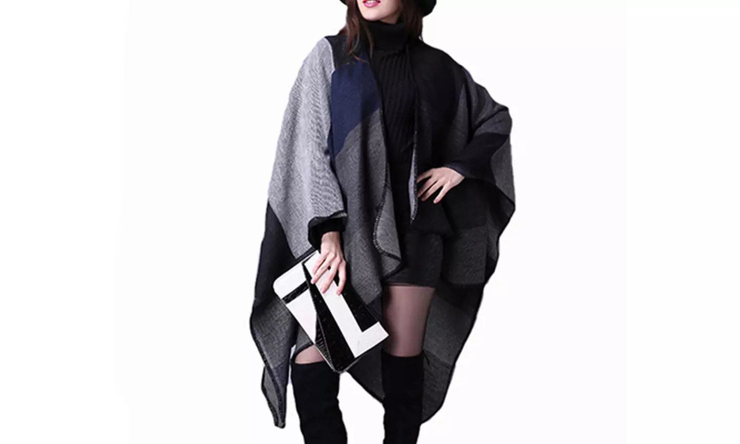 Vincenza Women's Oversized Poncho Blanket Scarf - Primary Image