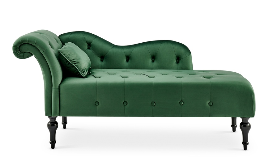 Image 16: Velvet Chaise Lounge Sofa 