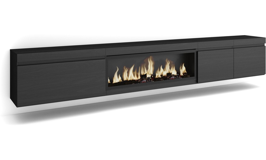 Image 29: Mueble TV '' Cozy'' con Chimenea Eléctrica XXL opcional y almacenaje