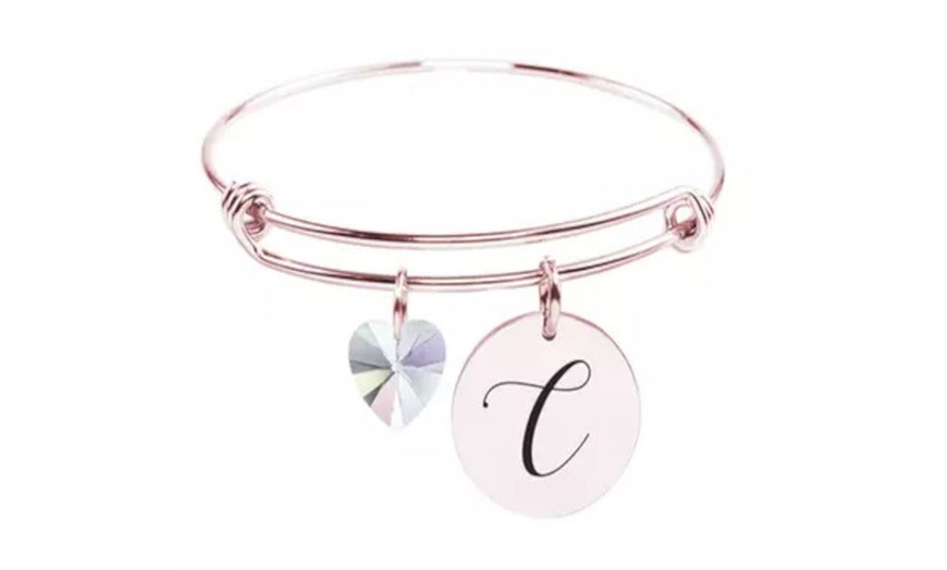 Image 4: Initial Charm and Heart Charm Gift Made with Crystals from Swarovski®