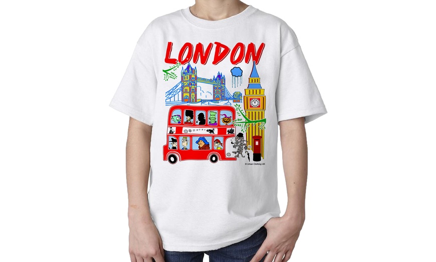 Image 2: Kids London Cartoon T-Shirts