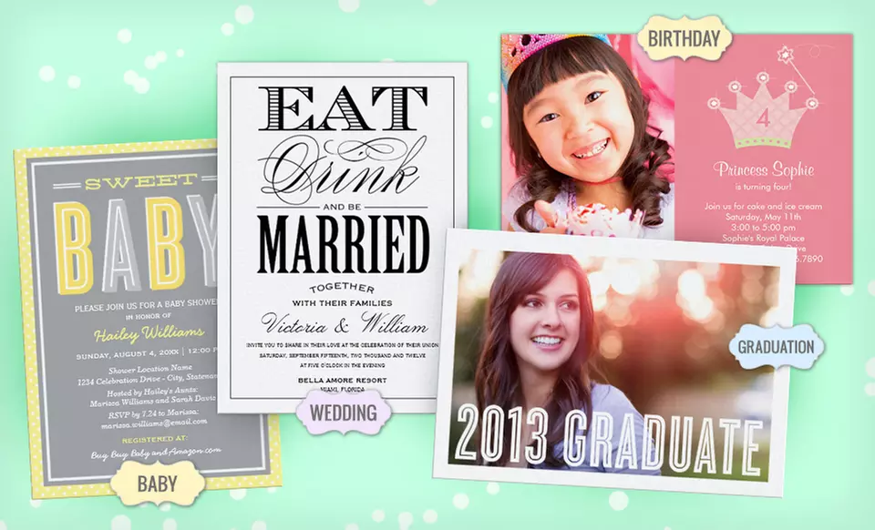 40, 75 or 110 5”x7” Custom Photo Invitations from Zazzle with Envelopes (Up to 76% Off). Free Shipping. - Primary Image