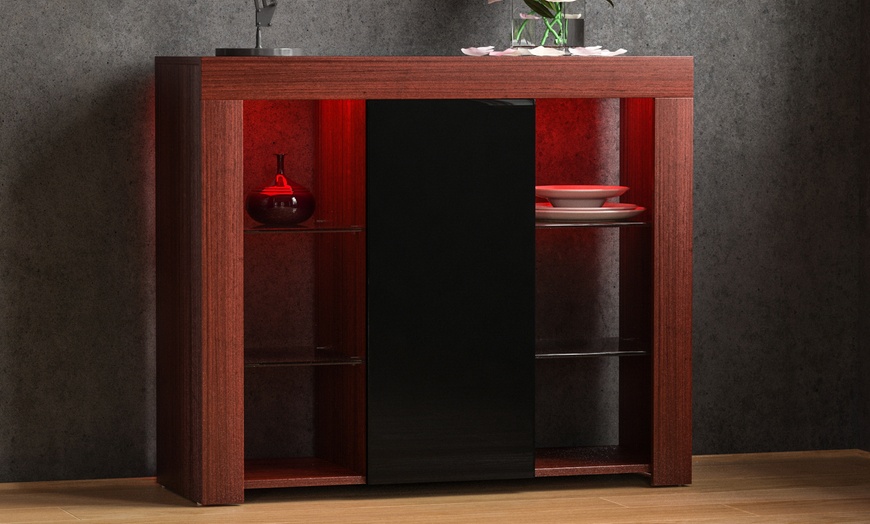 Image 52: Vida Designs Azura One-Door LED Sideboard