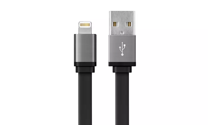 6Ft. Apple-Certified Flat Lightning Charge and Sync Cable. Multiple Colors Available. Free Returns. - Second Medium
