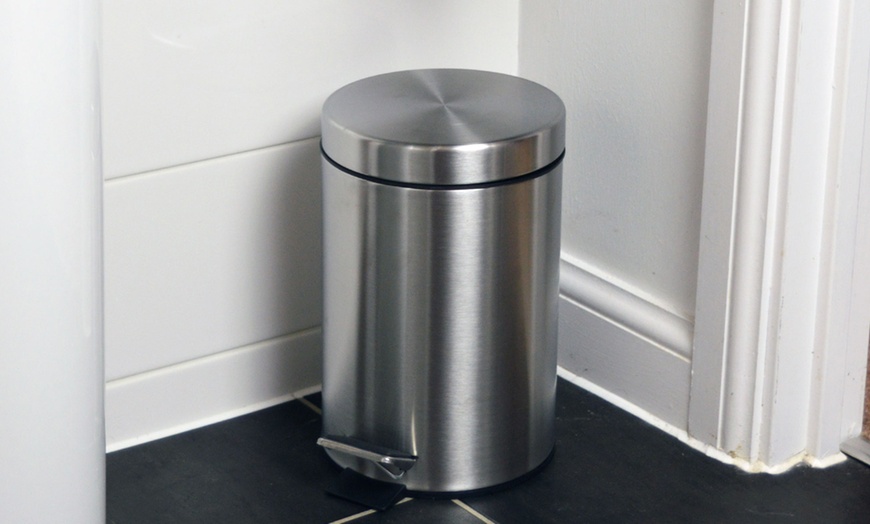 Image 1: Stainless Steel Pedal Bin