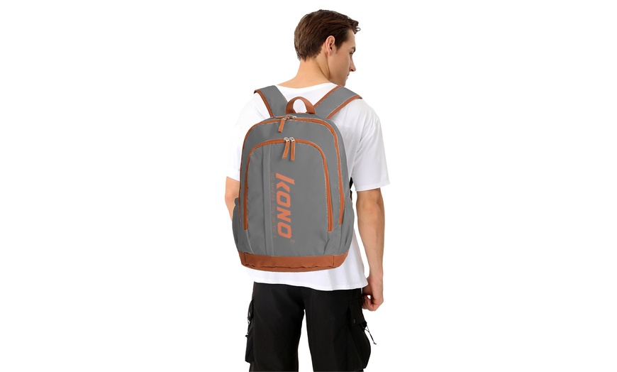 Image 34: 16L Contrasting Colours Waterproof Casual Backpack 