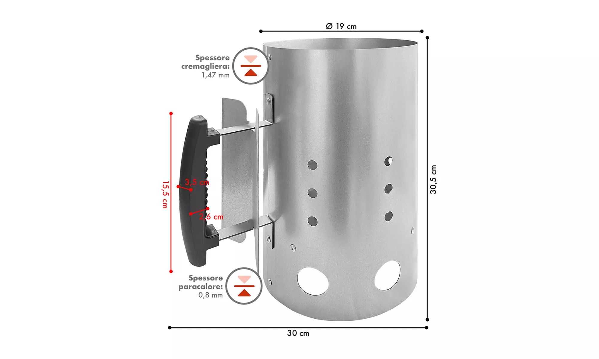 Ciminiera di accensione per barbecue