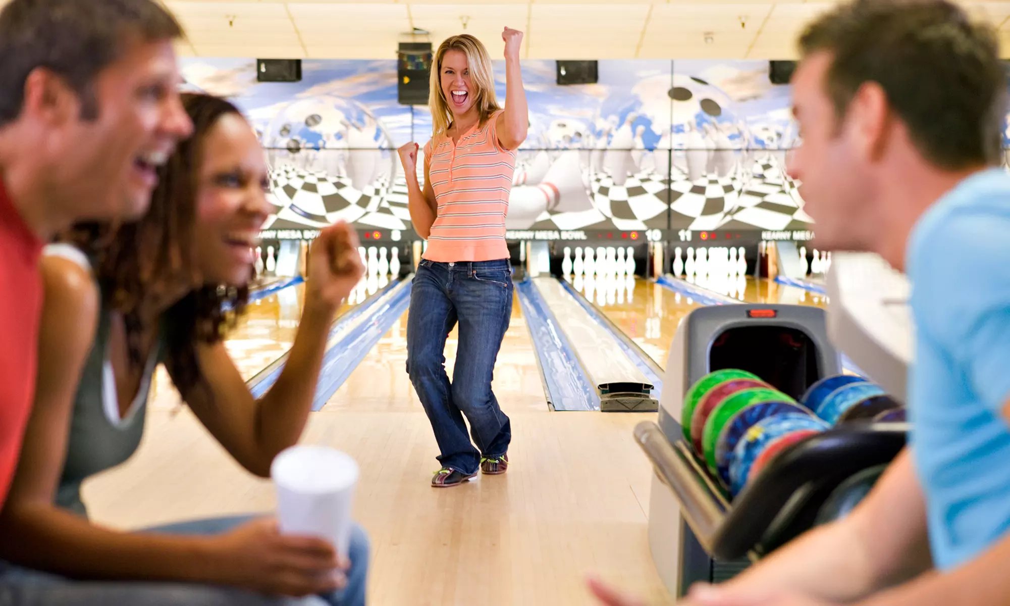 Bowling, Popcorn, and Soda for 6 or 12 at Academy Uptown Bowling Lanes (Up to 48% Off) - Primary Image