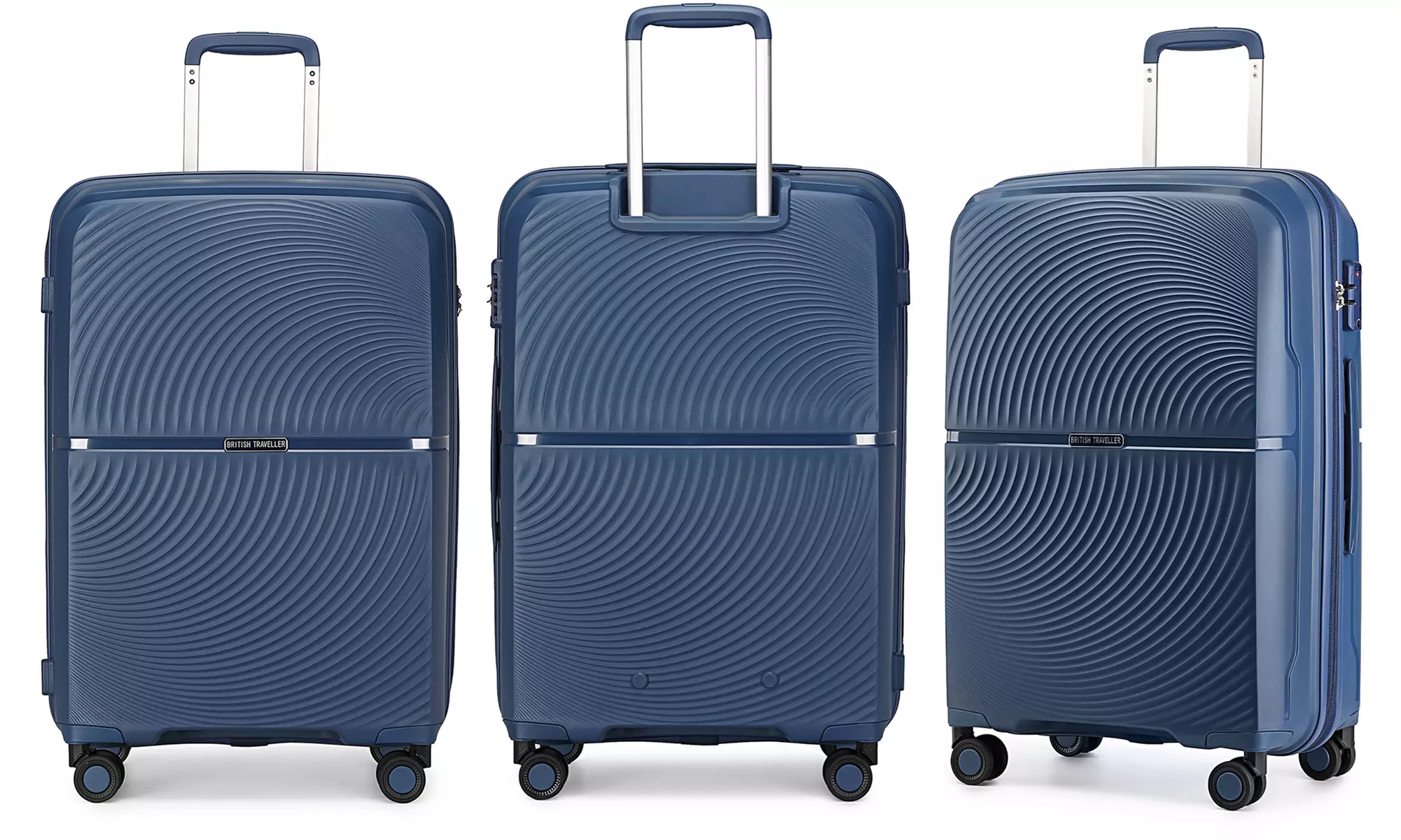 Maleta de ruedas rígida British Traveller con diseño ondulado