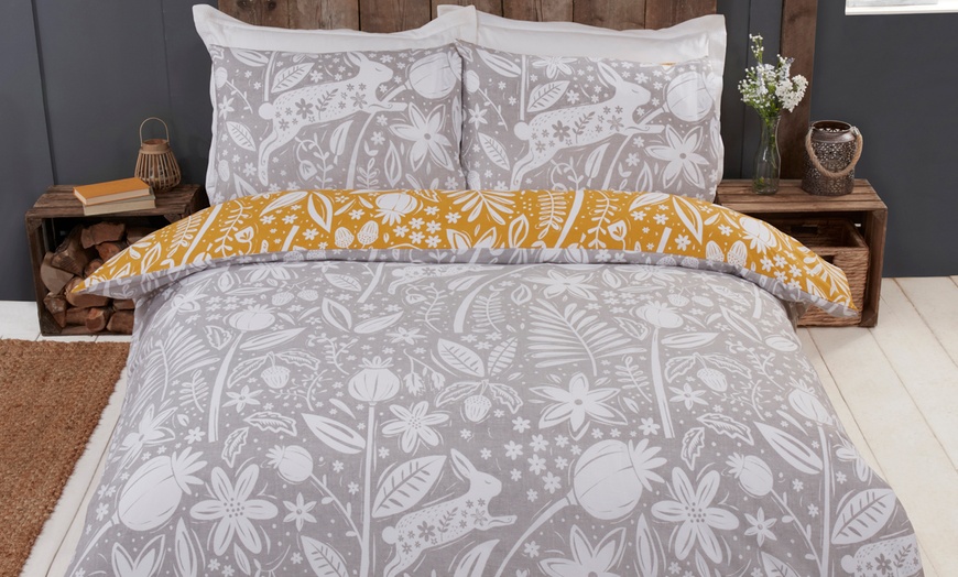 Image 1: Woodland Woodcut Duvet Set
