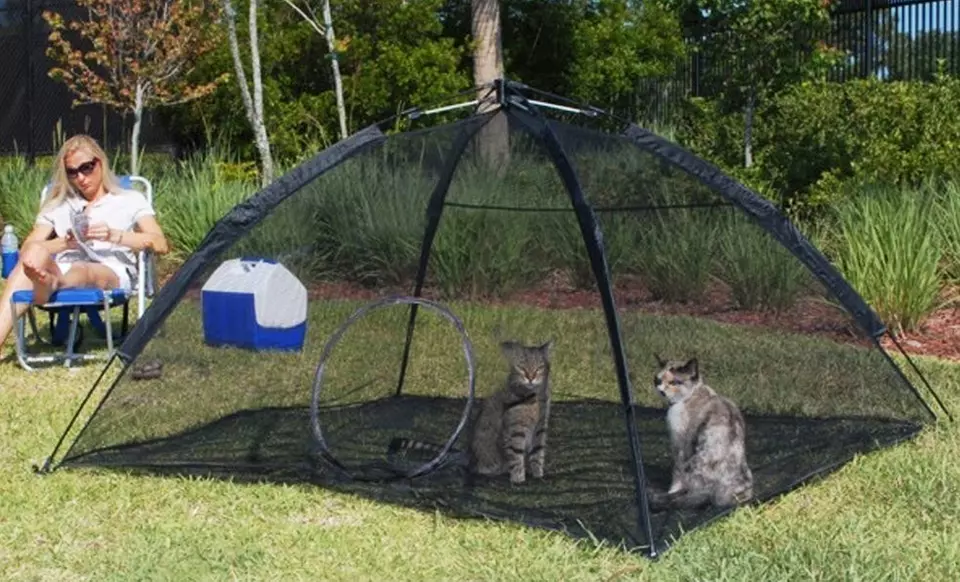 ABO Gear Happy Habitat Pop-Up Mesh Tent for Pets.  - Primary Image