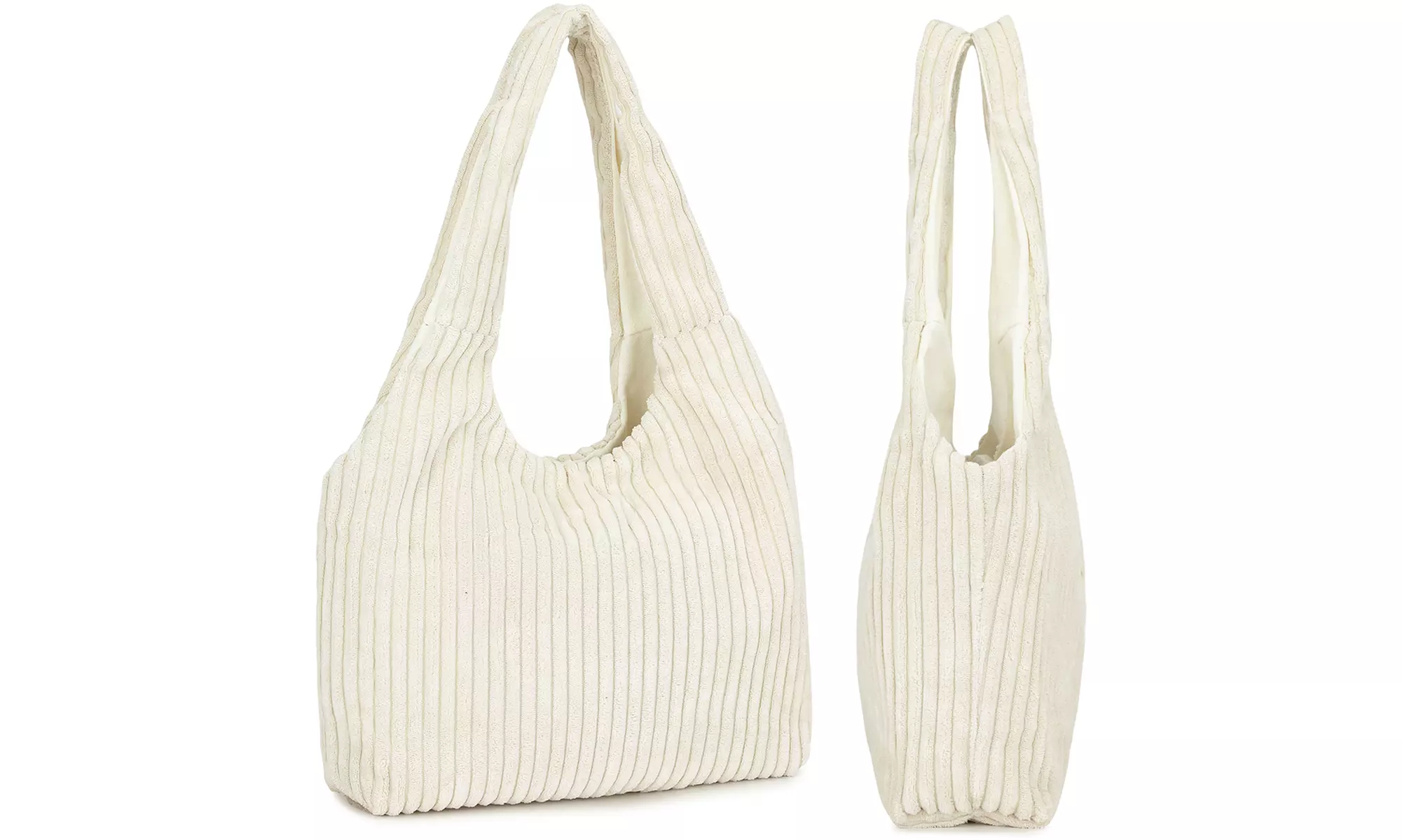 Women's Reversible Corduroy Shoulder Bag With Spacious Interior