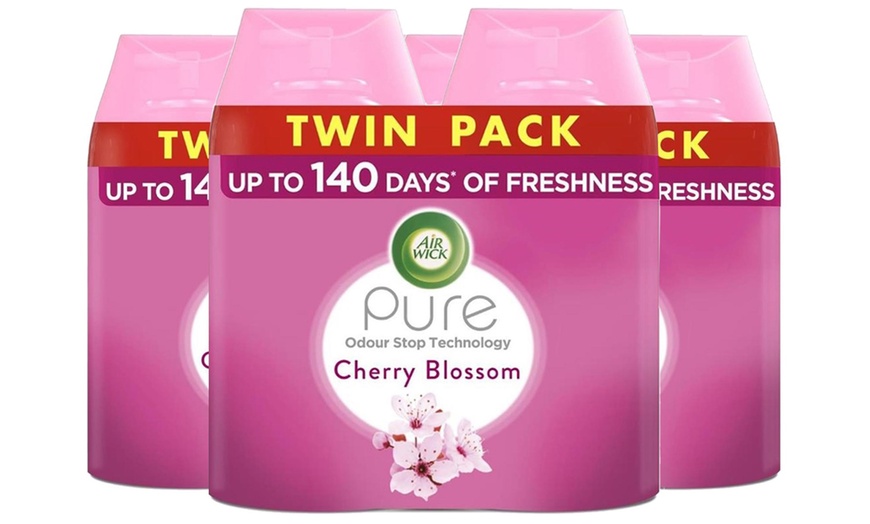 Image 1: Air Wick Pure Cherry Blossom Freshmatic Refill Twin-Pack