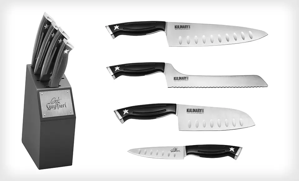 $84 for a Guy Fieri Kulinary Series Five-Piece Knife-Block Set ($180 List Price). Free Shipping and Free Returns. - Primary Image