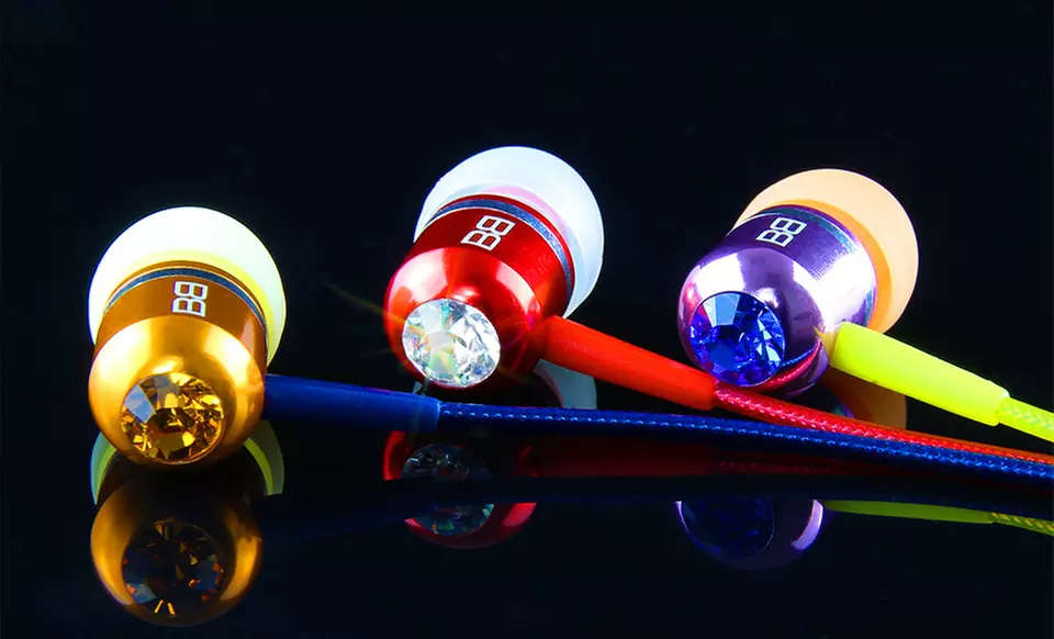 $19.99 for BassBuds Earbuds with Swarovski Elements ($85 List Price). 11 Colors Available. Free Shipping. - Primary Image