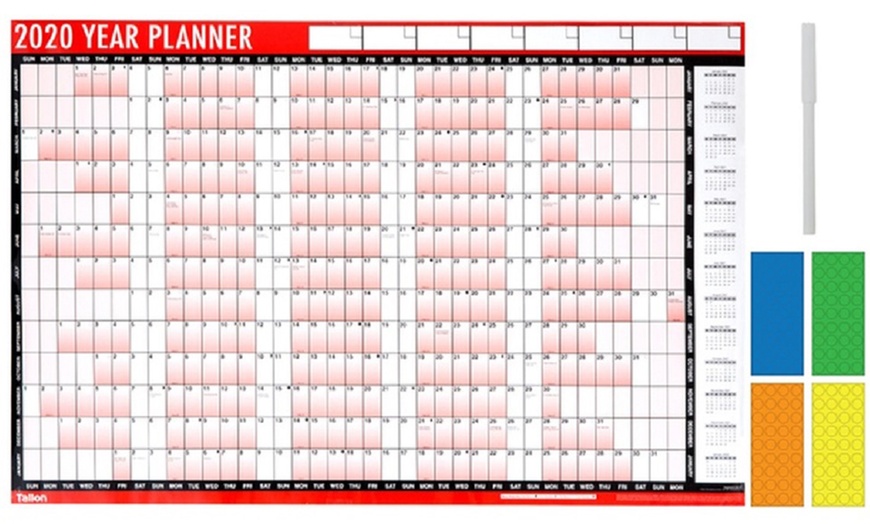 Image 2: Laminated 2020 Year Wall Planner