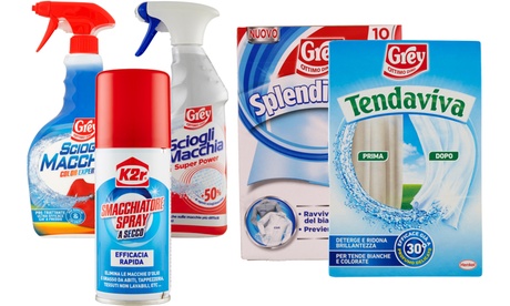 Fino a 4 detergenti Grey e K2 disponibili in varie tipologie