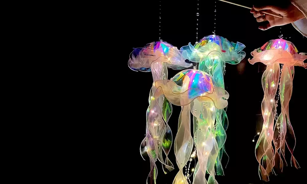 2er-Set LED-Lampen in Quallen-Design