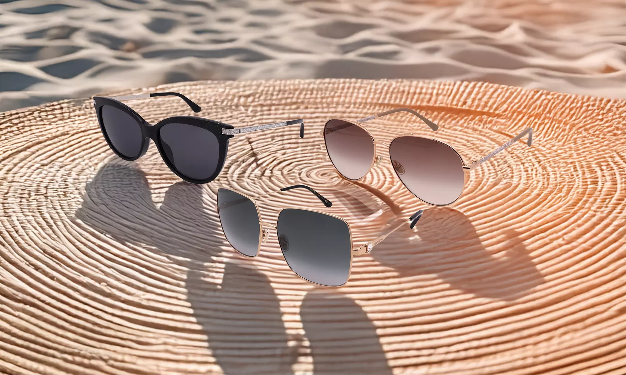 Jimmy Choo Designer Sunglasses: Women's Glamour Collection (Oversized, Pilot, Square Frames)